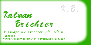 kalman brichter business card